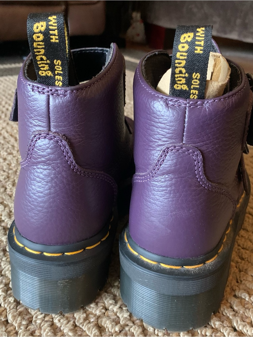 Dr. Martens Devon Heart Ankle Boots in Deep Purple - Picture 5 of 10